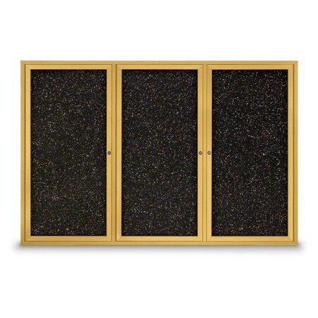 United Visual Products Sliding Door Indoor Enclosed Corkboard, 7 UV9027ACSH-BLACK-BLSPRU